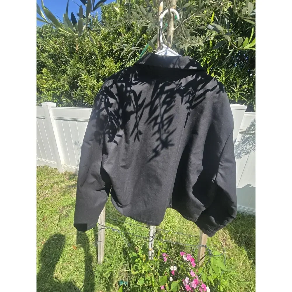 Dickies Mechanics Jacket Mens XL Black Quilted Lined Canvas Coat workwear skate